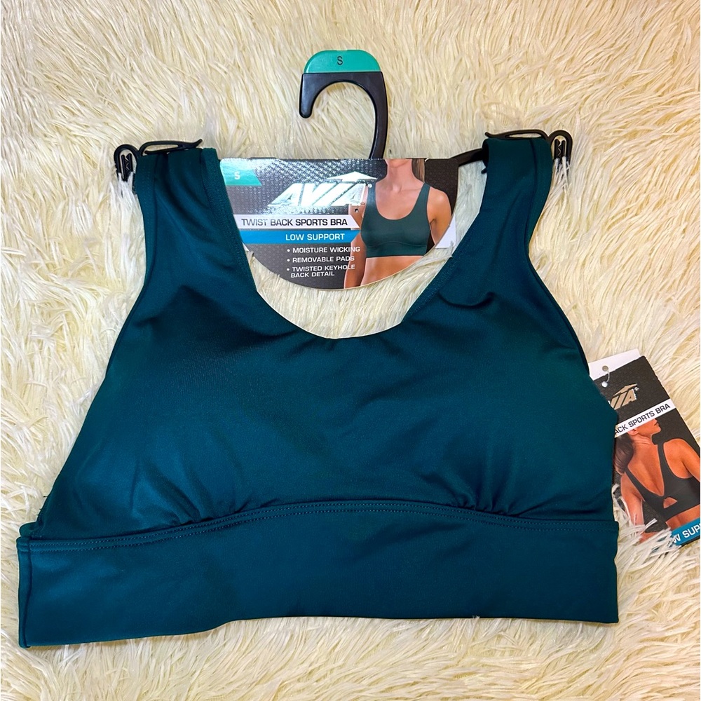 NEW With Tags! Avia Twist Peekaboo Back Sports Bra, Small